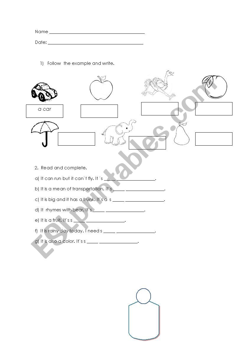  a or an worksheet