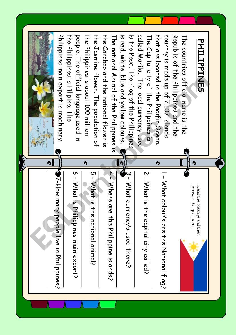 ASEAN series - Philippines worksheet