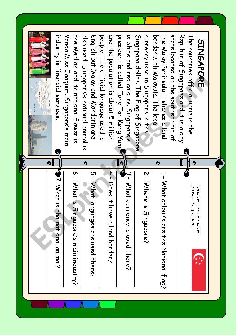 ASEAN series - Singapore worksheet