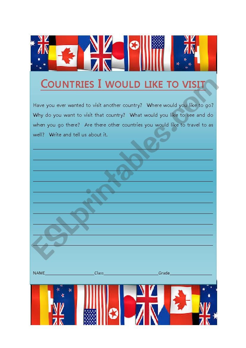 Travel worksheet