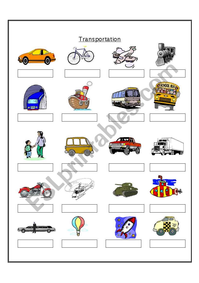 Transportation worksheet