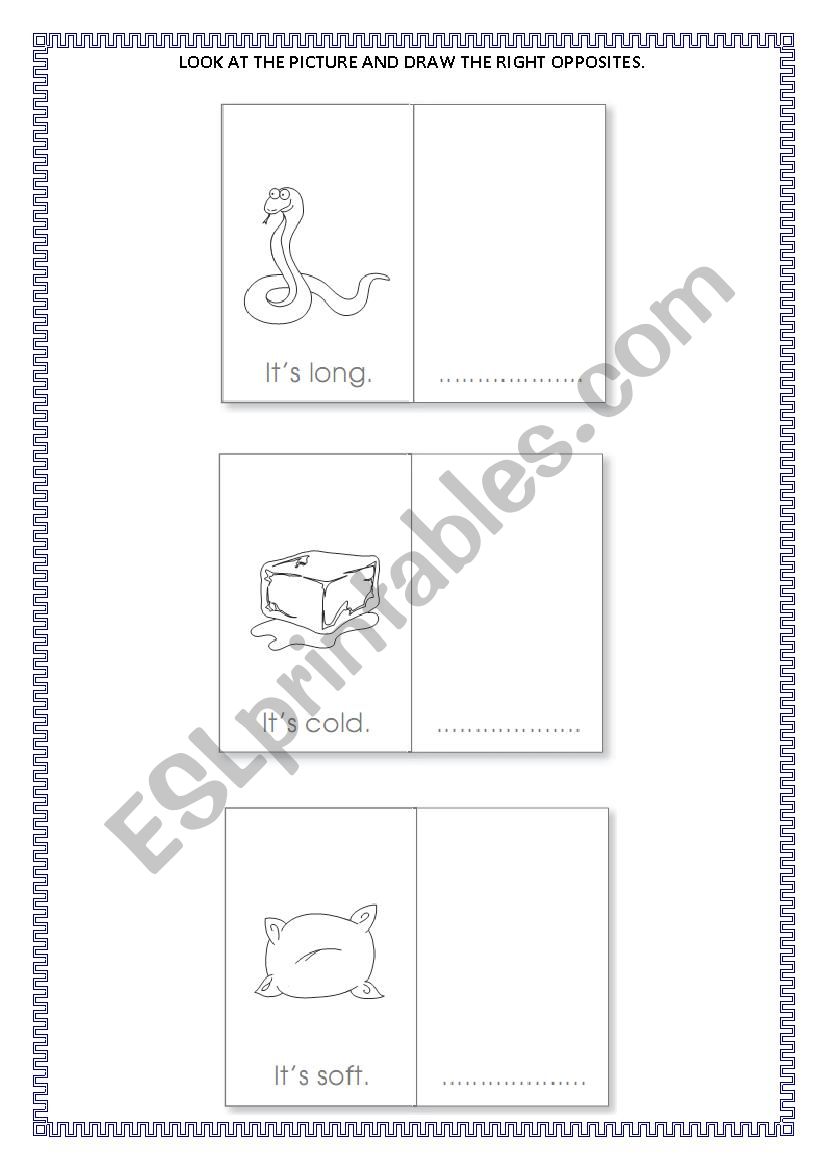 Draw the right opposite worksheet