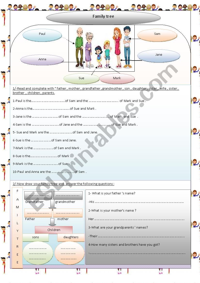 family tree worksheet