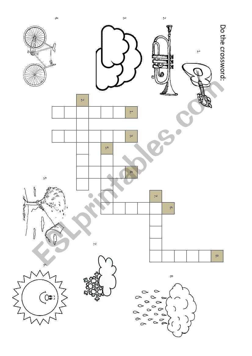 The weather crossword worksheet