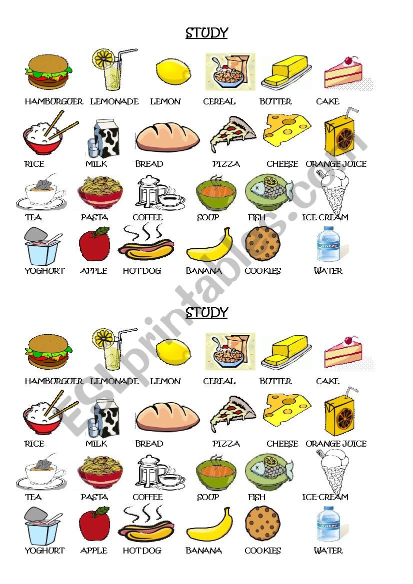 food vocabulary + exercies (test) 