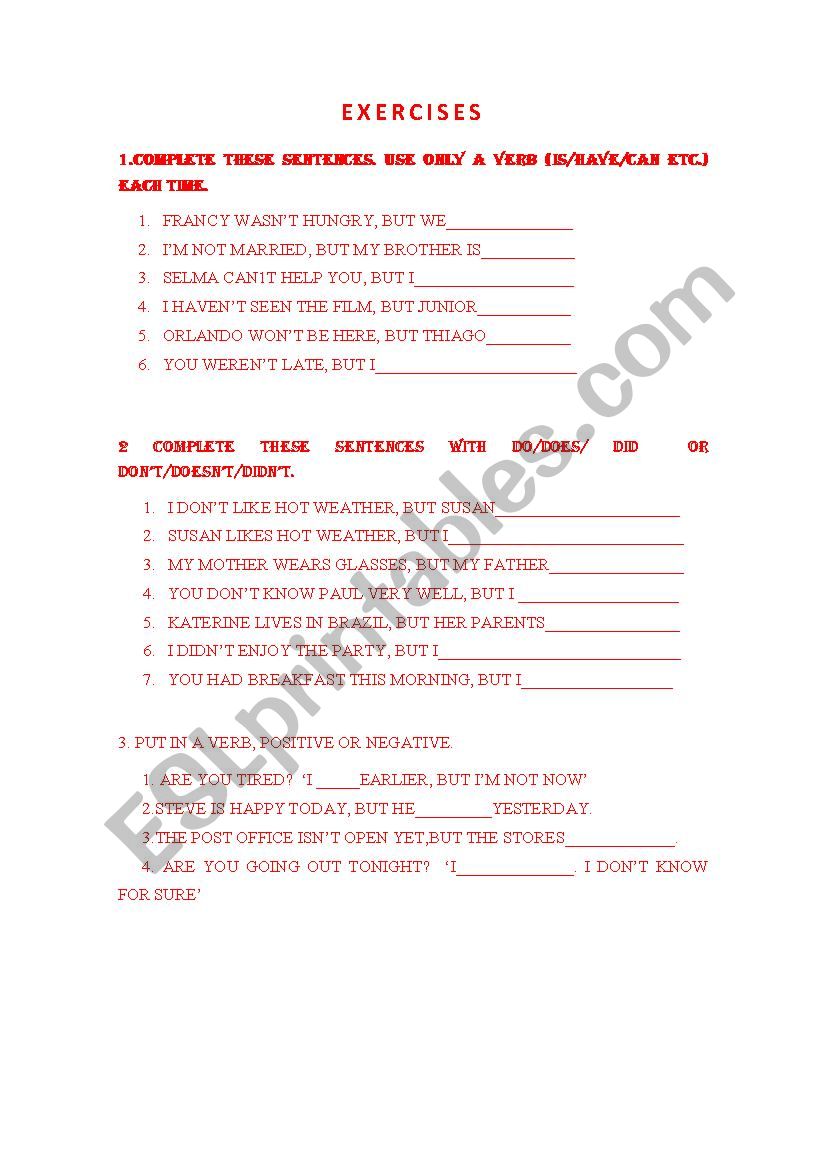 IM, I DONT ETC. worksheet