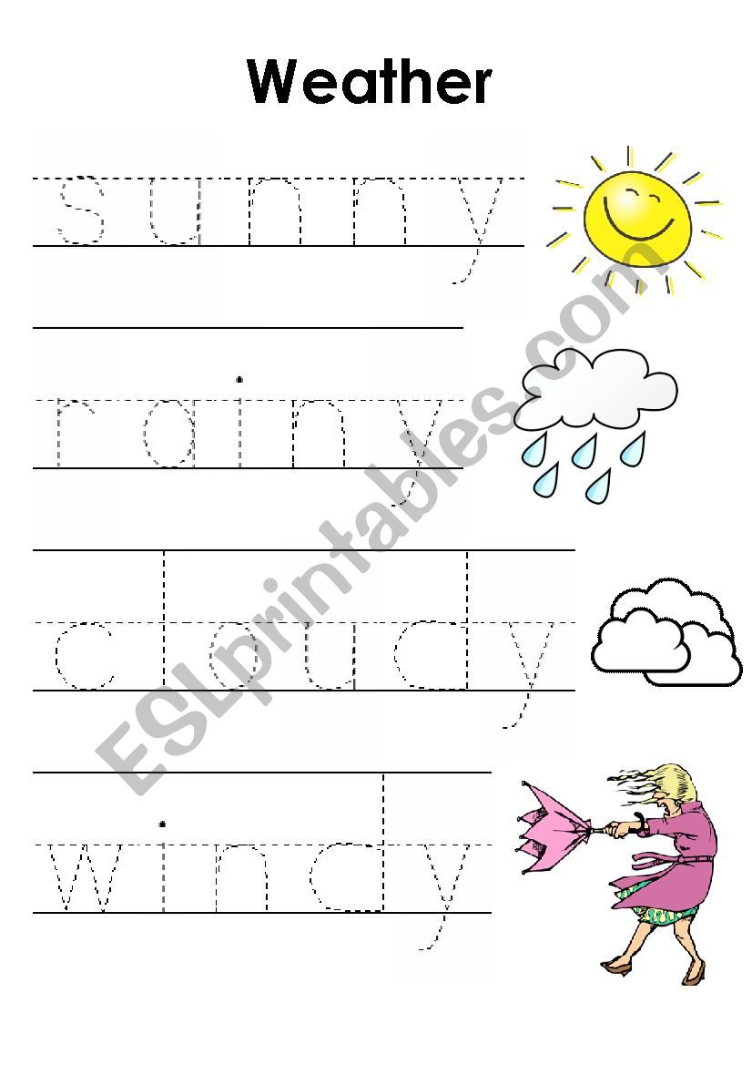 Weather pre-writing worksheet worksheet