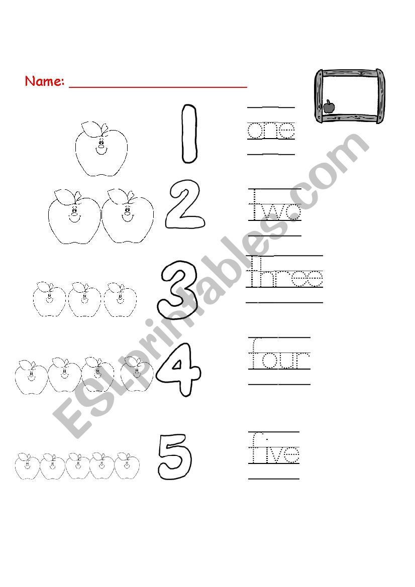 Tracing numbers worksheet