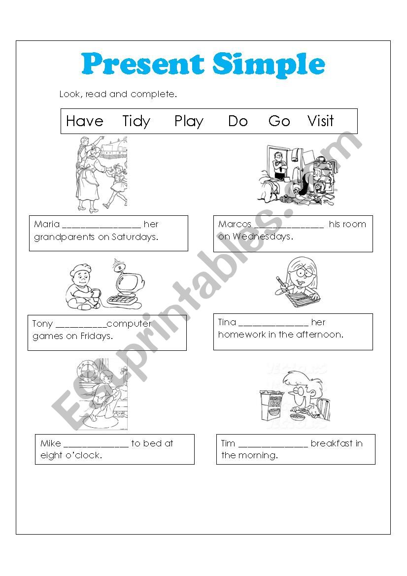 PRESENT SIMPLE worksheet