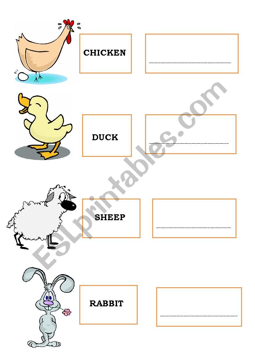 farm animals worksheet