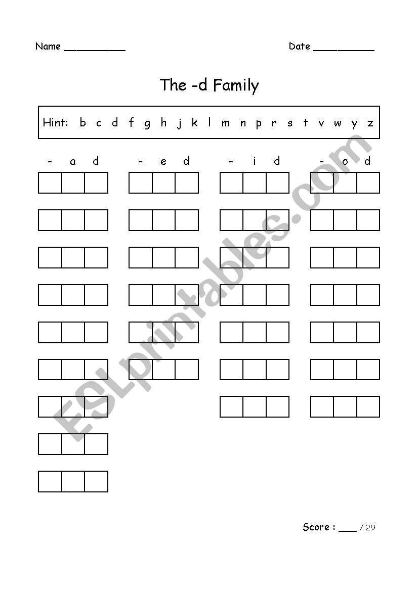 CVC Words worksheet