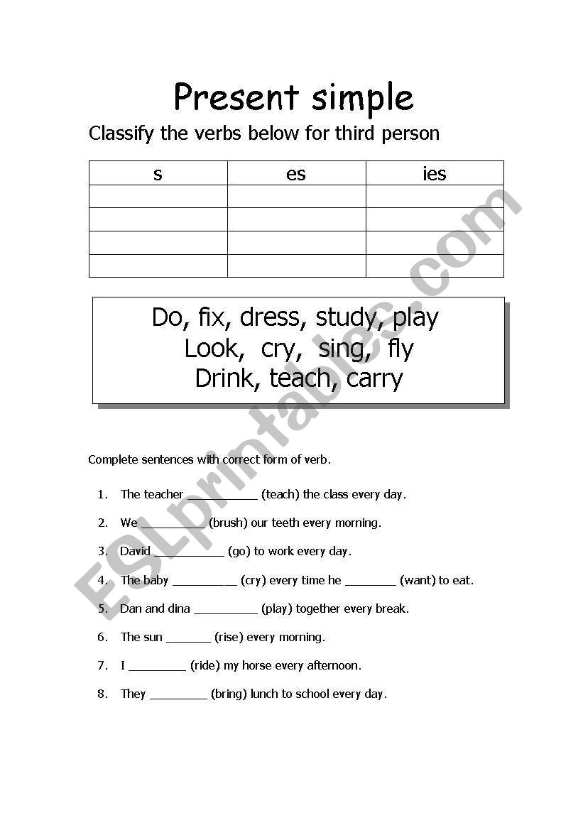 present simple worksheet