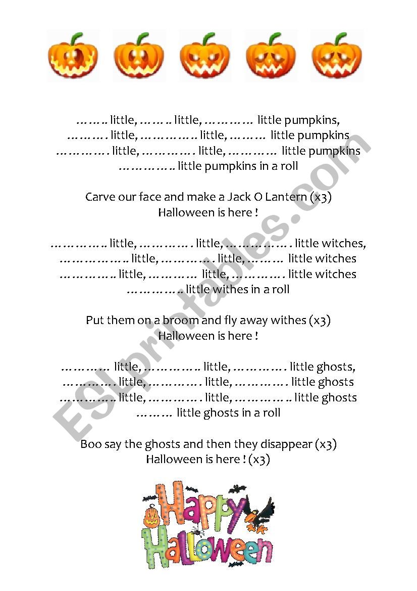 10 little pumpkins worksheet