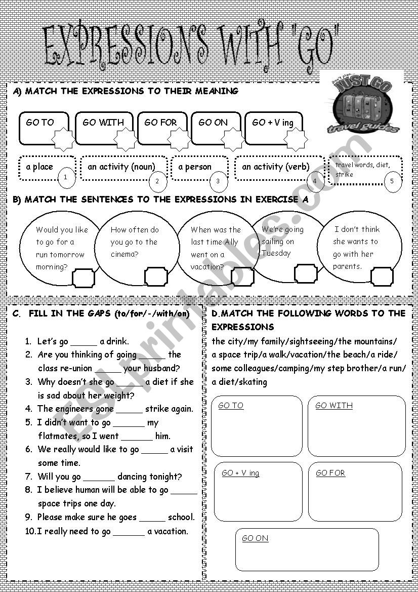 Expressions with GO worksheet