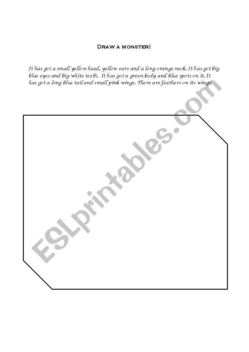 Draw a monster - parts of animalsÂ´ bodies + colours