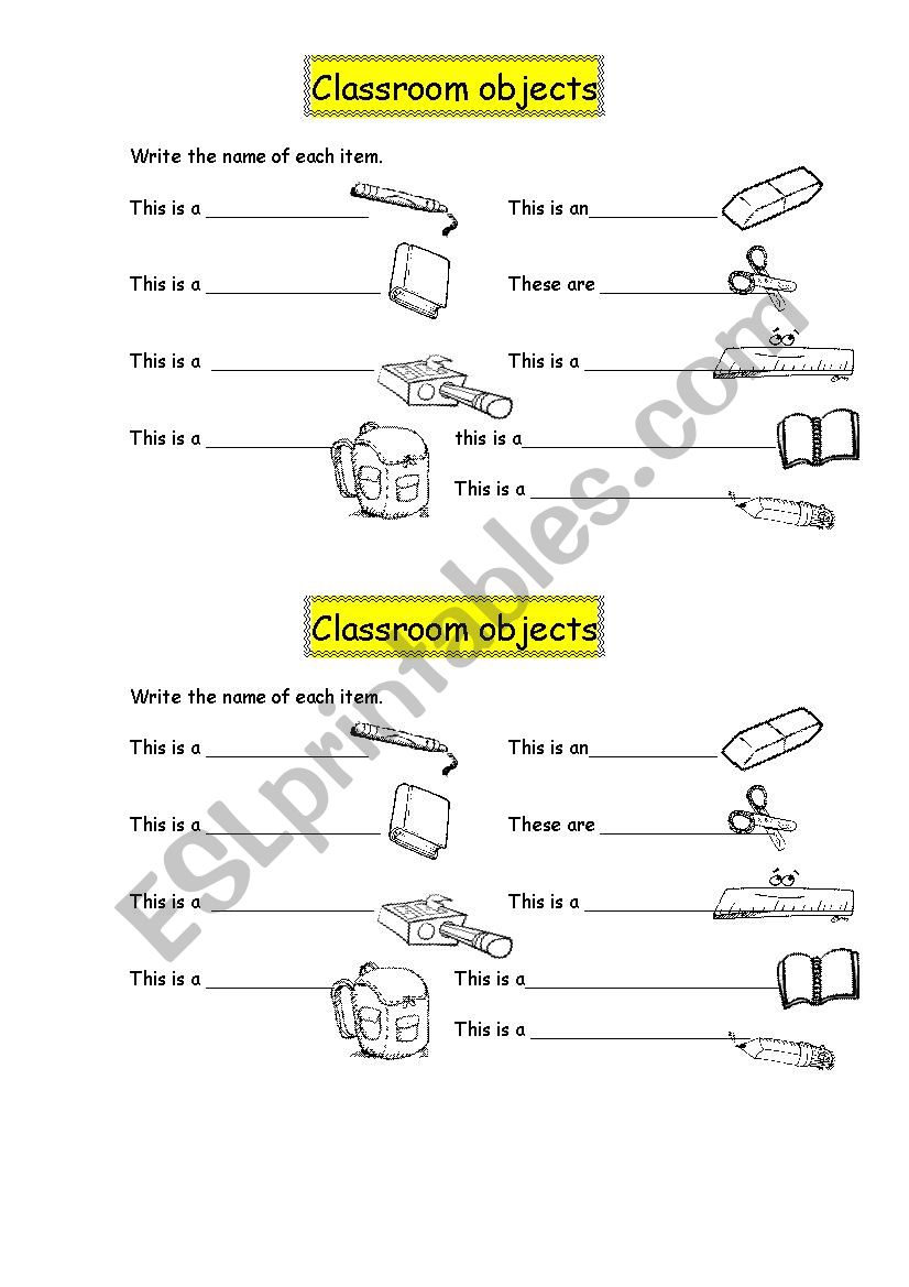 classroom supplies worksheet