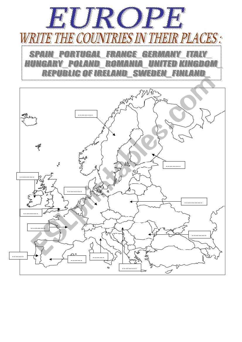 EUROPE. worksheet