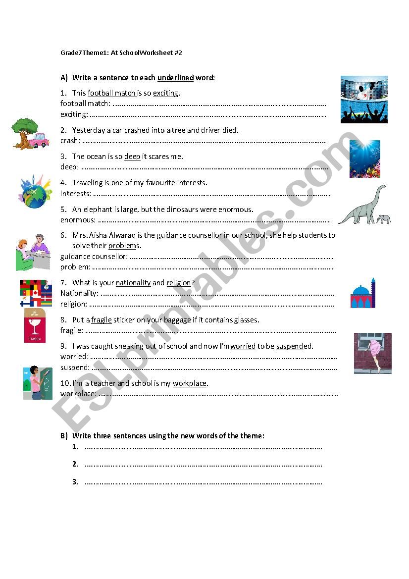 vocabulary  worksheet