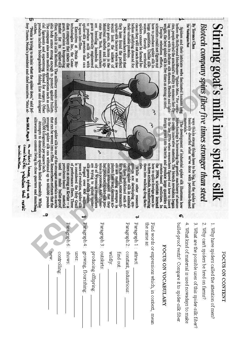 Stirring goatÂ´s milk into spider silk