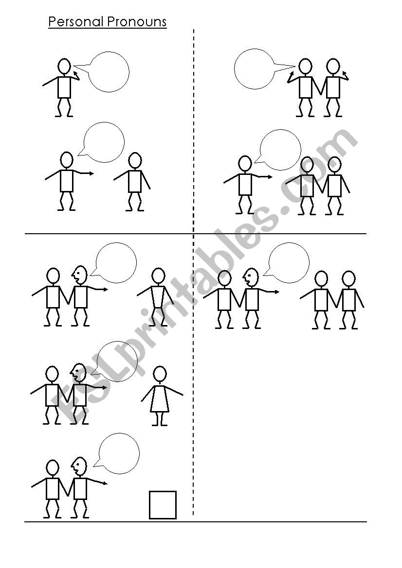 Personal Pronouns with Stickfigures