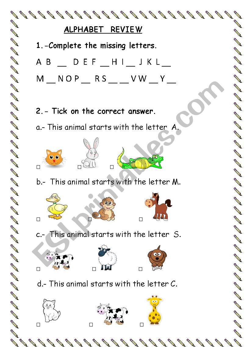 Alphabet Review worksheet