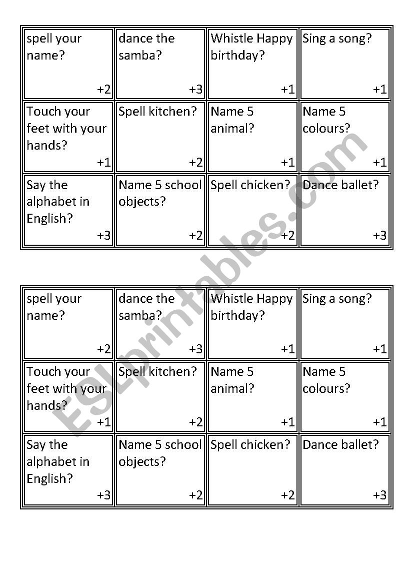 Can you game worksheet