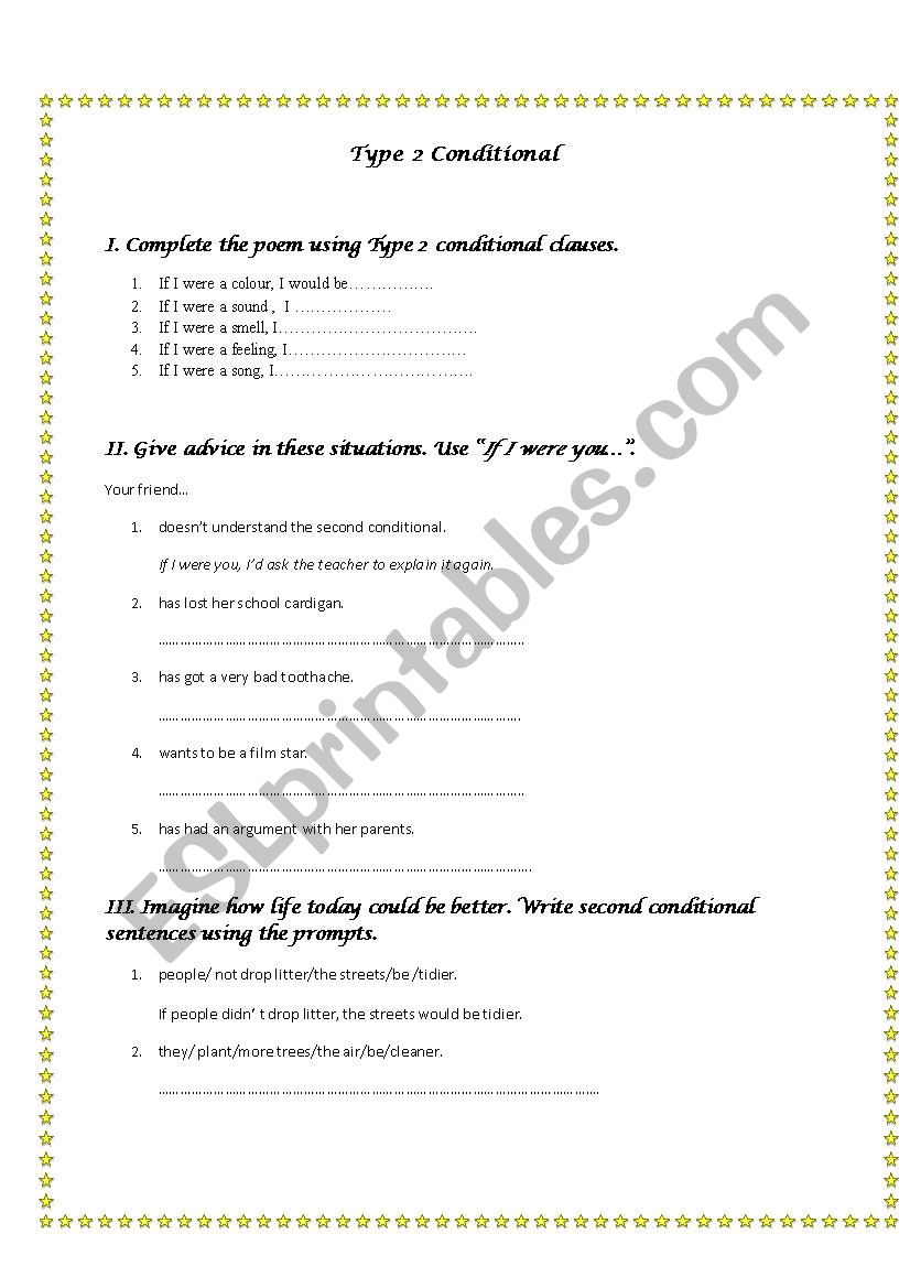 Type 2 Conditional Exercises - ESL worksheet by ionicasimona