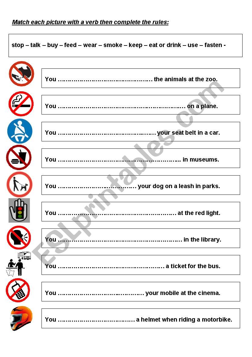 Rules worksheet