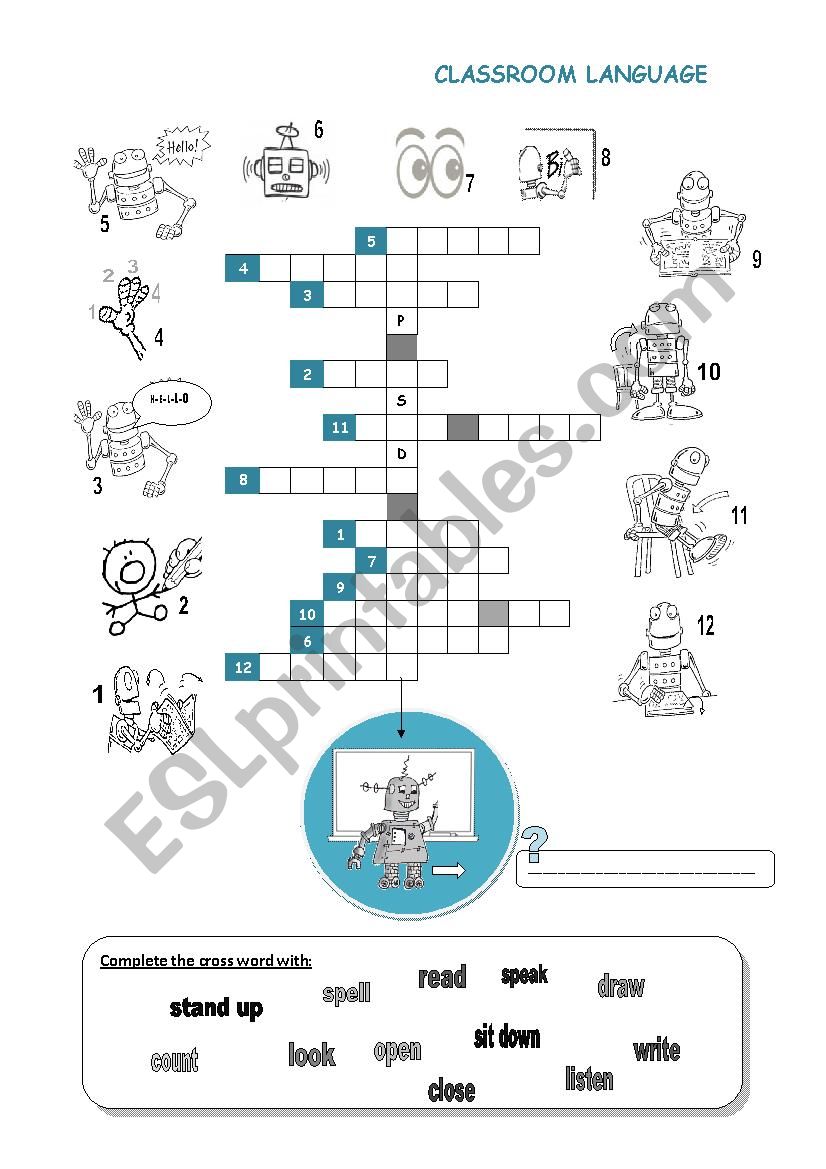 Classroom language worksheet