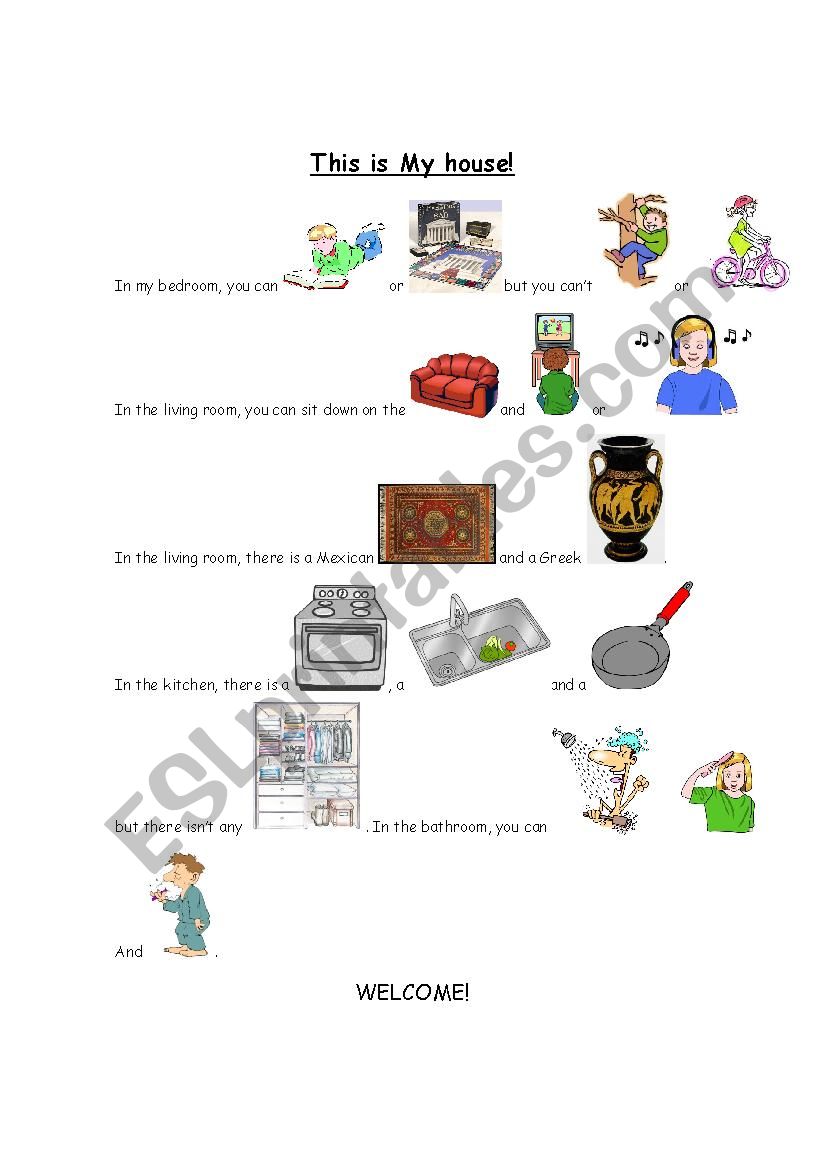 Running dictation with images worksheet