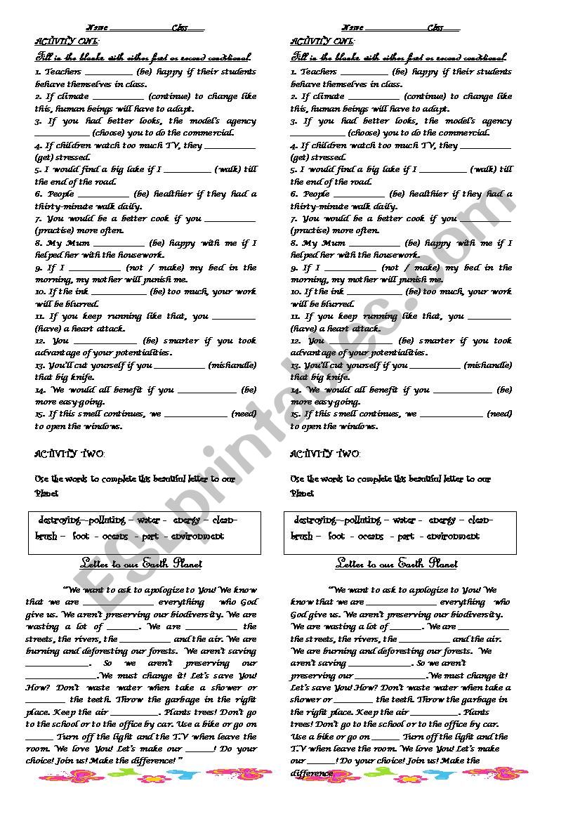 diagnostic test 2nd year worksheet