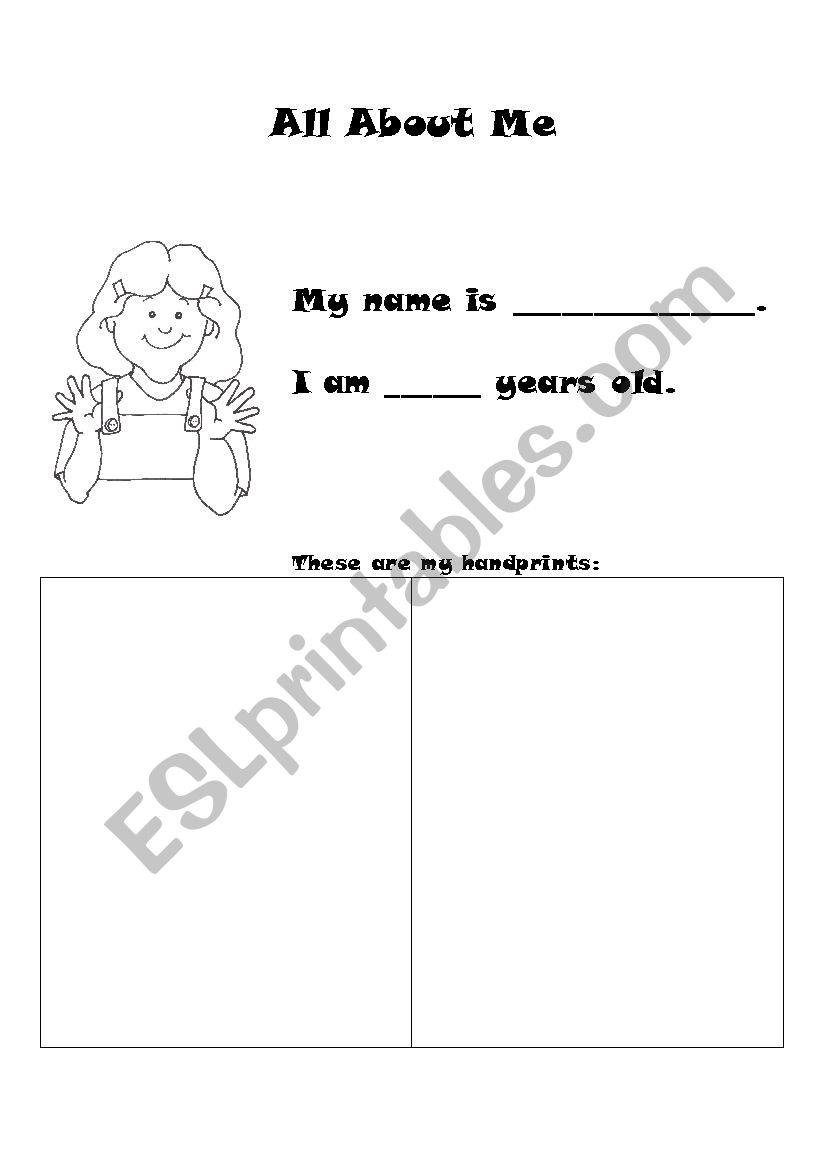 All about me worksheet
