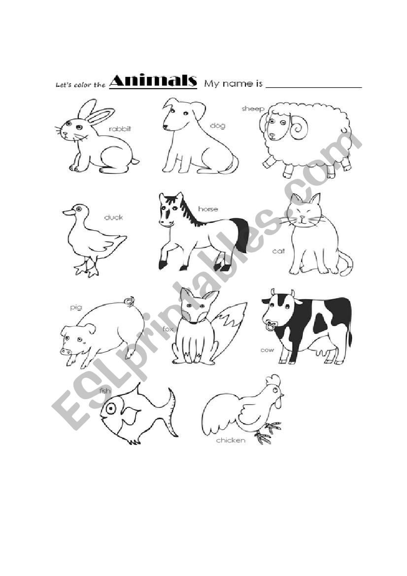 Farm Animals worksheet