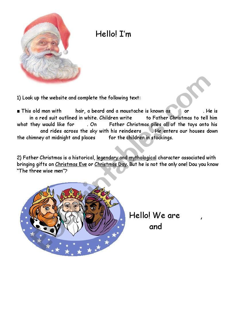 Father christmas worksheet