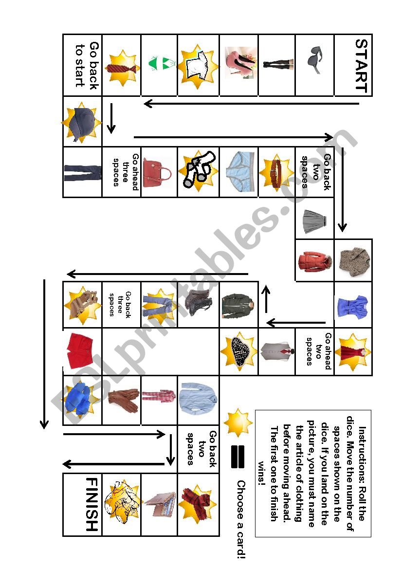 Clothing Board Game updated worksheet