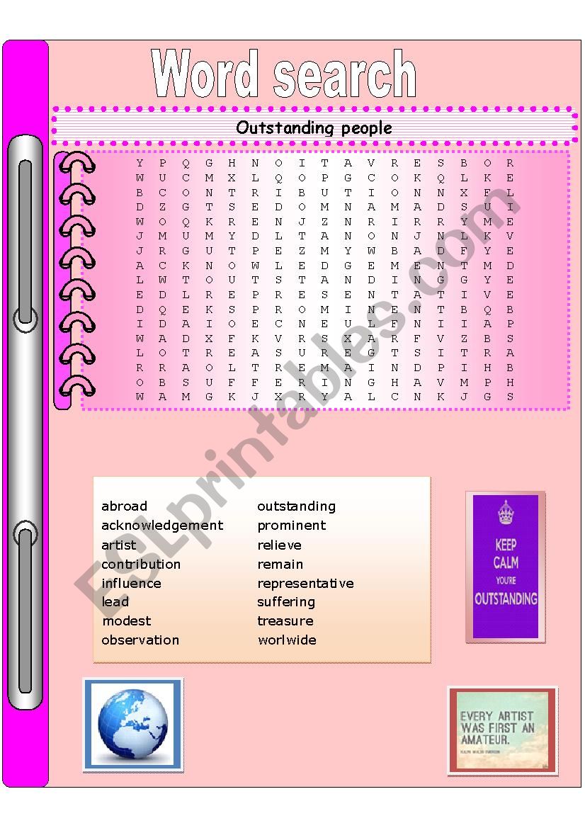 Outstanding people Word search