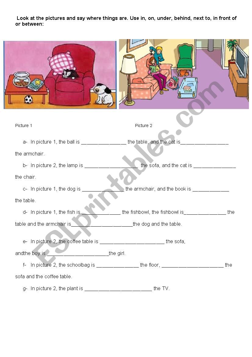 prepositions worksheet