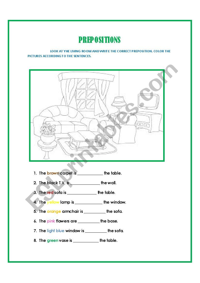 PREPOSITIONS worksheet