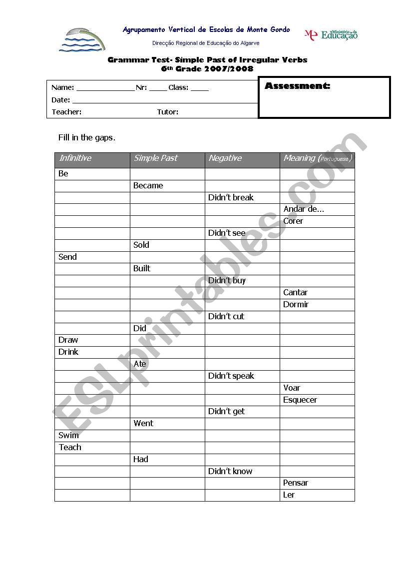 Simple Past of Irregular Verbs