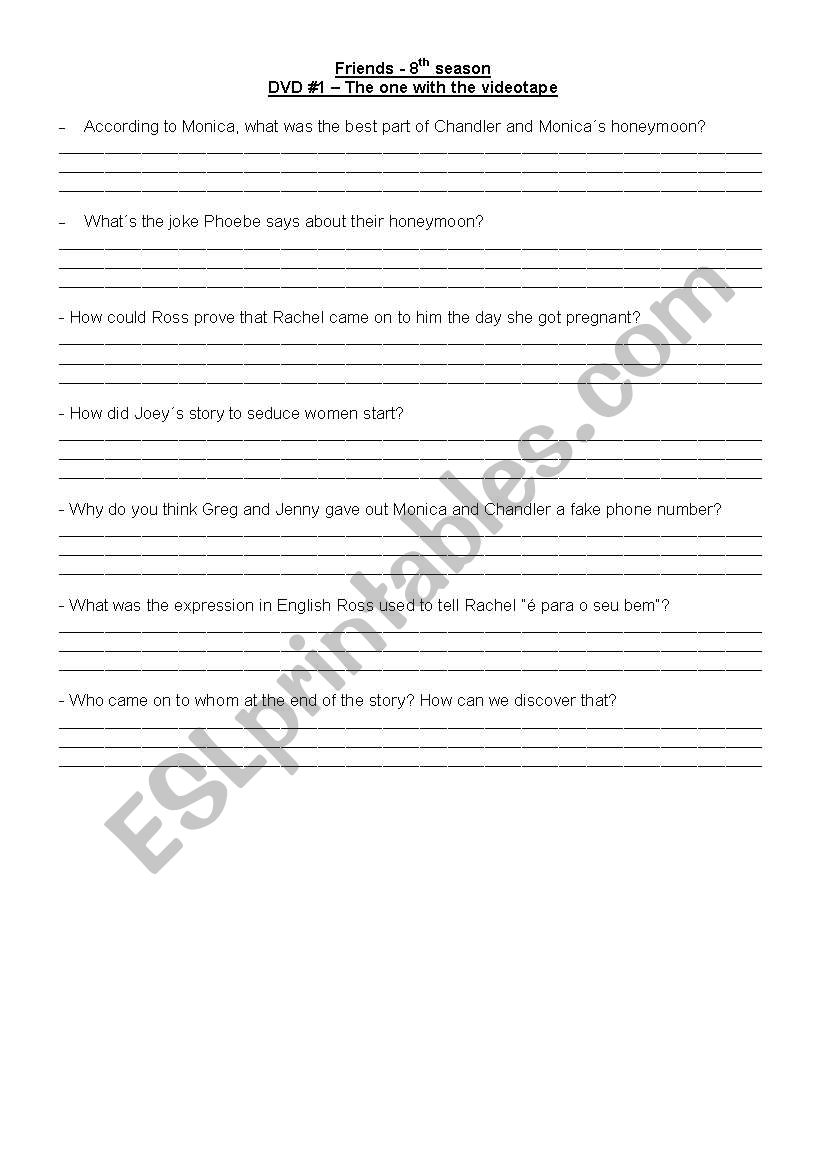 Friends 4 worksheet