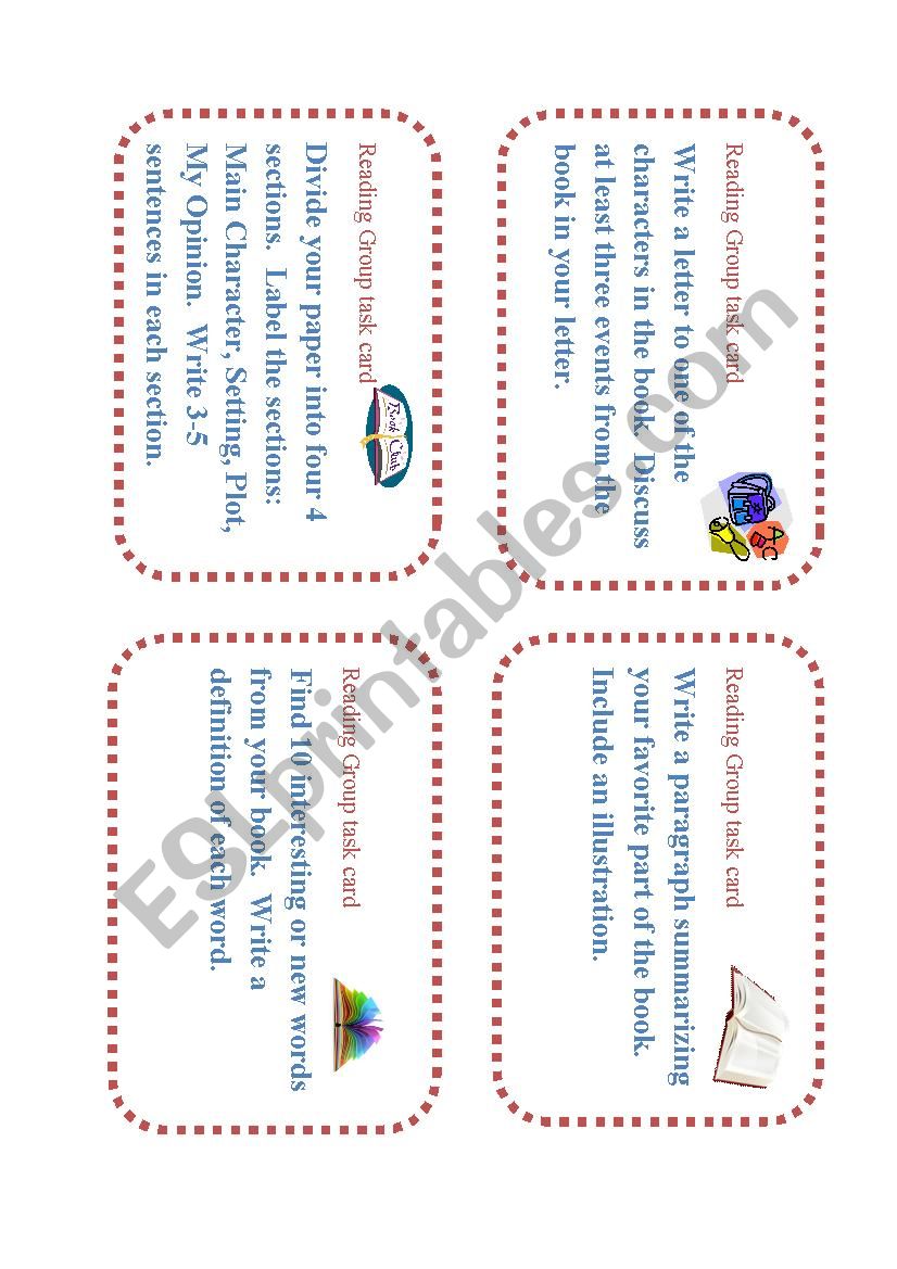 Reading group task cards-part 1