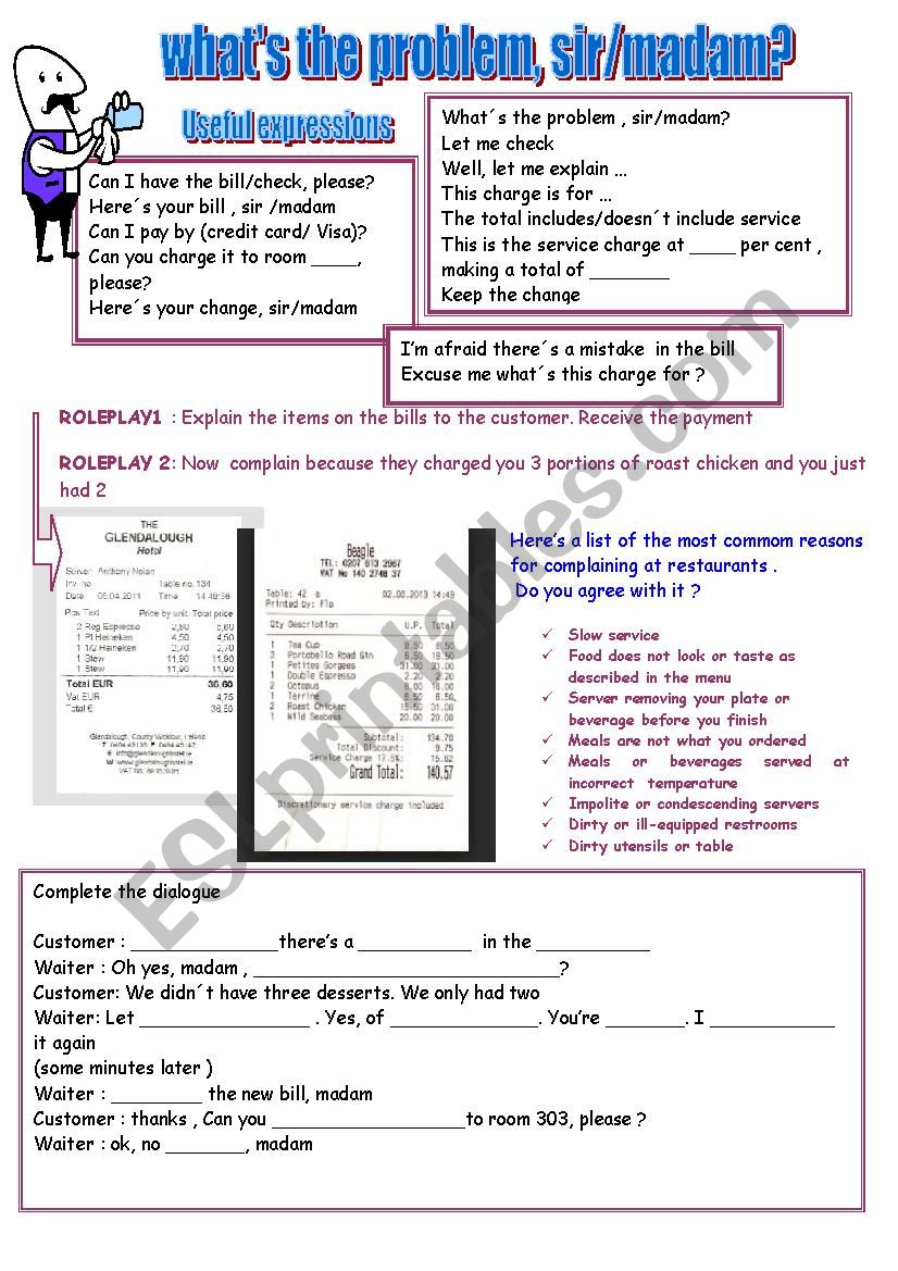 whatÂ´s wrong , sir /madam? worksheet