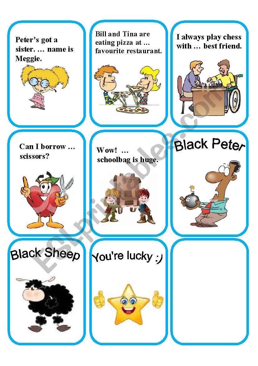 Possessive adjectives cards part 2