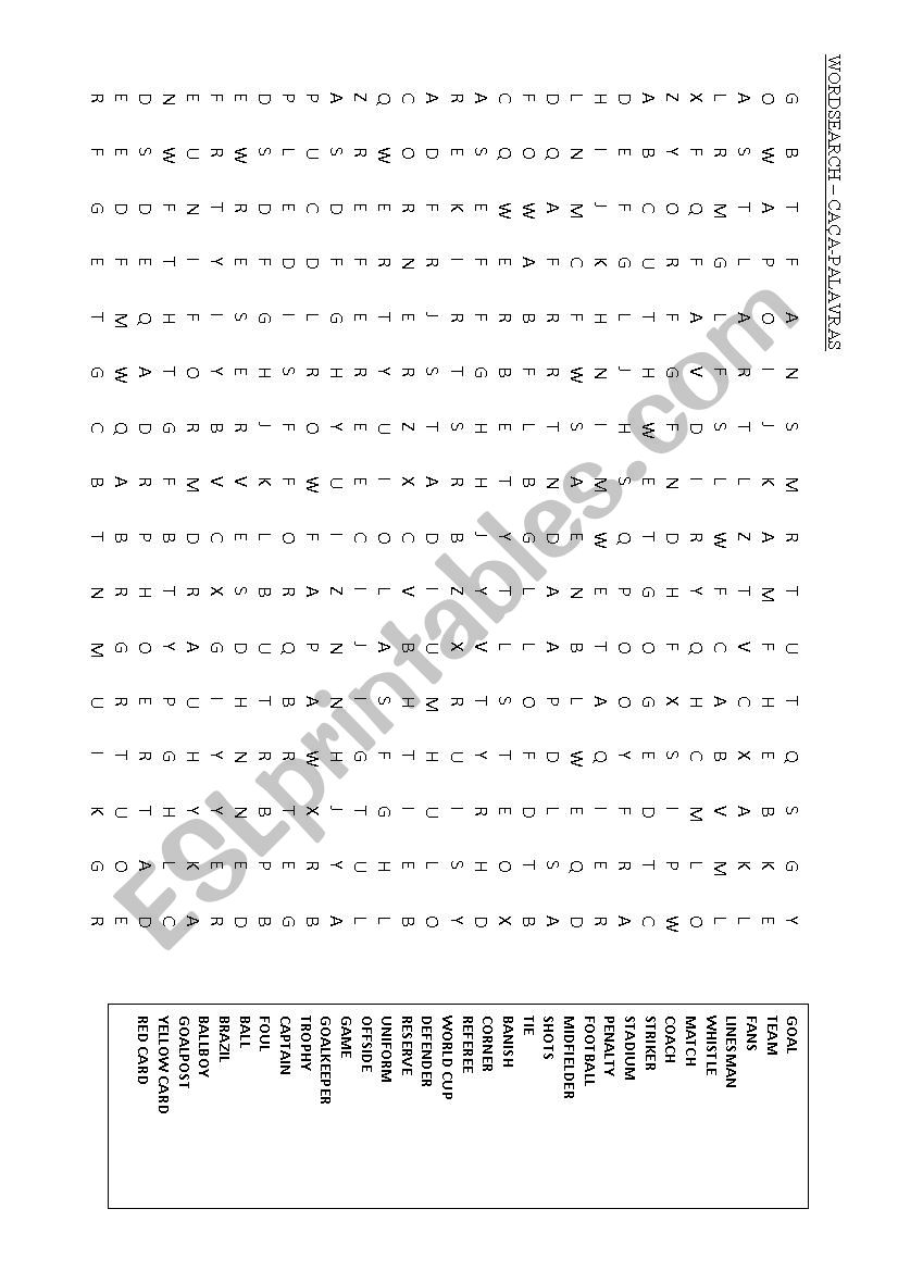 Wordsearch worksheet