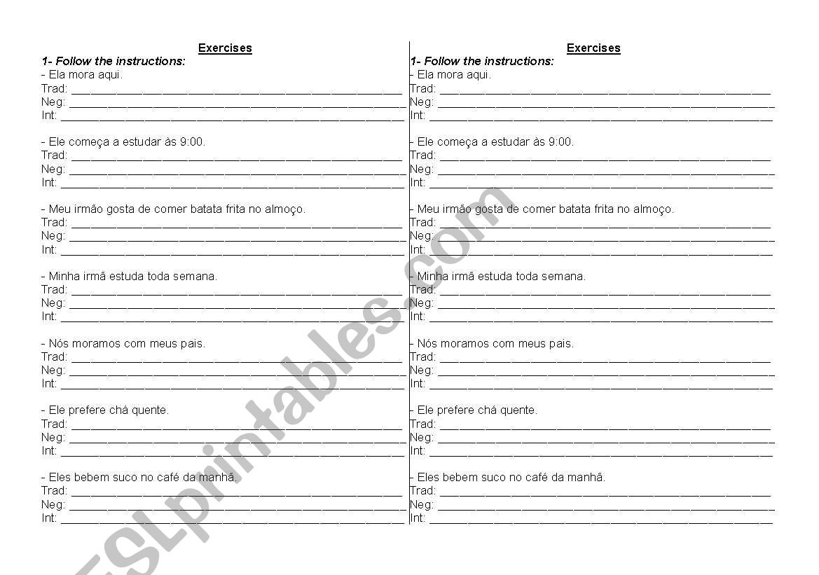 Do/Does worksheet