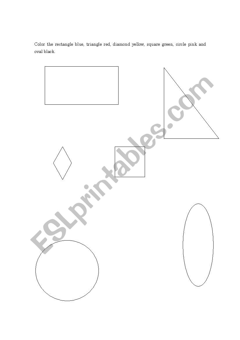 Color the shapes worksheet