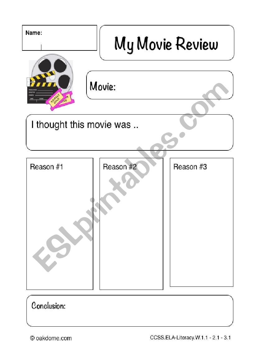 Movie graphic organizar worksheet