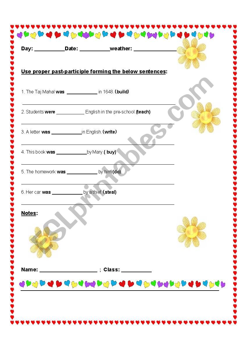 Past Participle worksheet