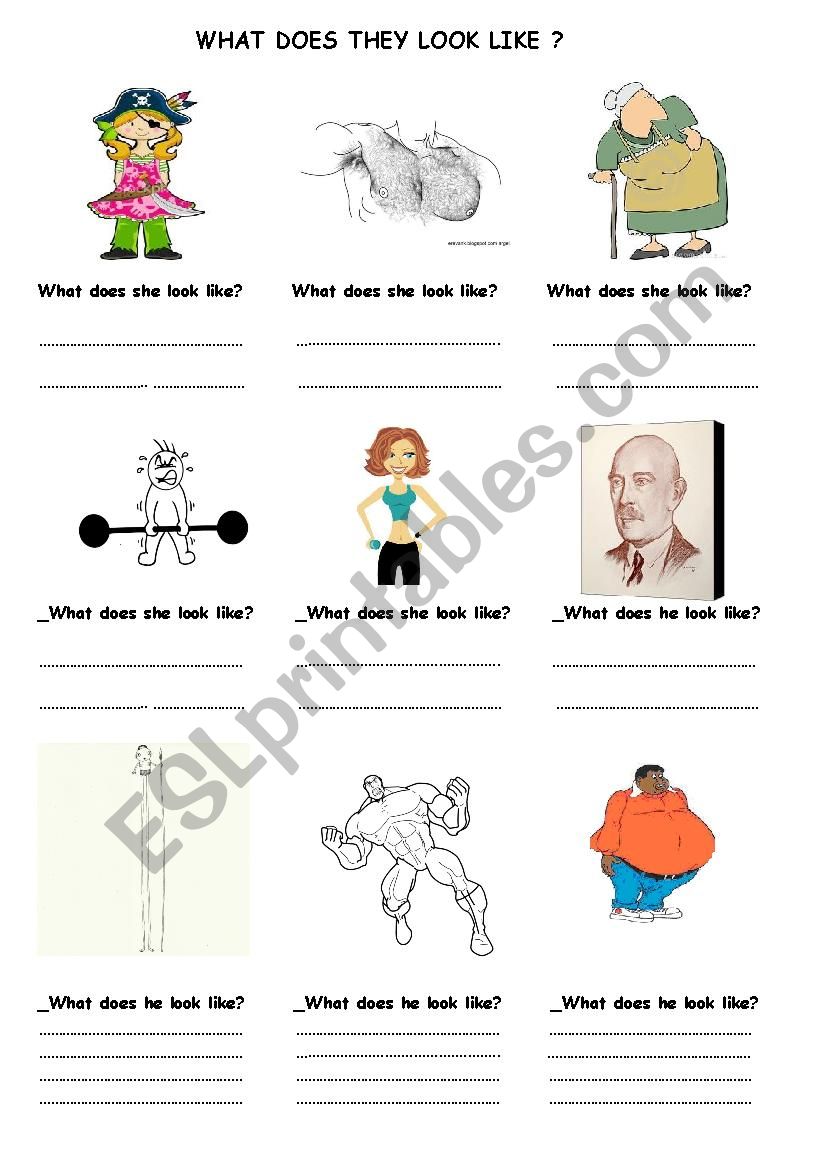 Describing people worksheet