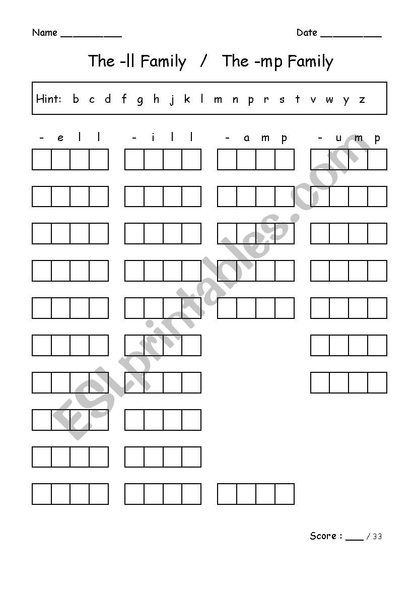 CVCC Words worksheet